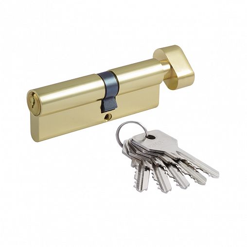 Цилиндровый механизм Нора-М STD Z ЛВ-90 (50-40В), ключ/вертушка, золото фото