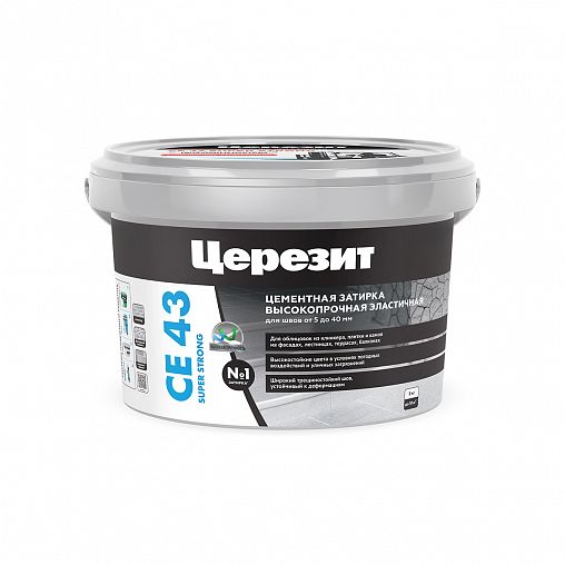 Затирка Церезит (Ceresit) CE 43 Super Strong №07, серая, 2 кг фото