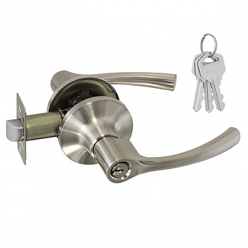 Ручка-защелка Нора-М Isparus ТТ1-01, ключ/фиксатор, матовый никель фото