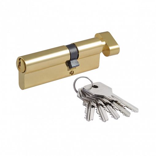 Цилиндровый механизм Нора-М STD Z ЛВ-90 (55-35В), ключ/вертушка, золото фото