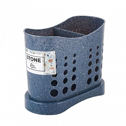 Сушилка для столовых приборов Plast Team Stone, 16,8 x 8,4 x 13,3 см, темный камень фото
