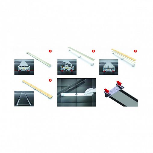 Трап линейный для душа Berges С1 Norma 800, S-сифон, нержавеющая сталь, 800 мм, матовый хром фото