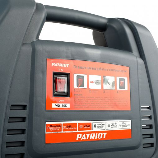 Компрессор поршневой безмасляный Patriot WO 180K, 1100 Вт фото Компрессор поршневой безмасляный Patriot WO 180K, 1100 Вт фото
