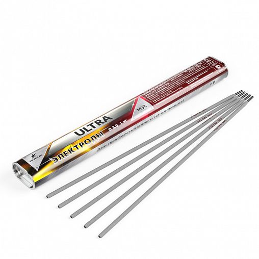 Электроды сварочные МЭЗ Ультра, 3 мм, 1 кг, тубус фото