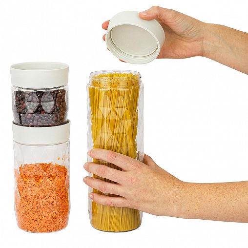 Банка для сыпучих продуктов Plast Team Stockholm, 1,5 л, пепельный жемчуг фото