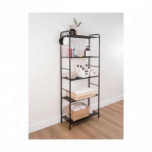 Стеллаж ЗМИ Валенсия 25, 5 полок, 65,5 x 30 x 155,5 см, черный фото