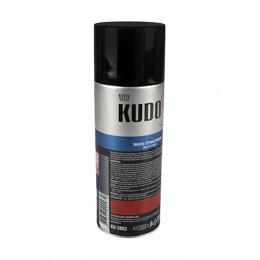 Аэрозольная краска термостойкая Kudo KU-5002, 520 мл, черная фото