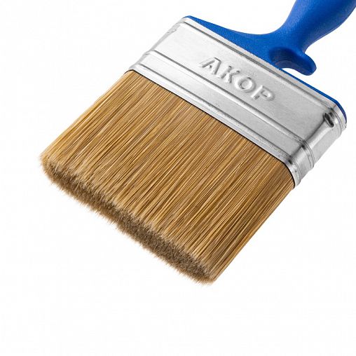 Кисть плоская для лаков Акор Мастер, искусственная щетина, пластиковая ручка, 75 x 17 мм фото
