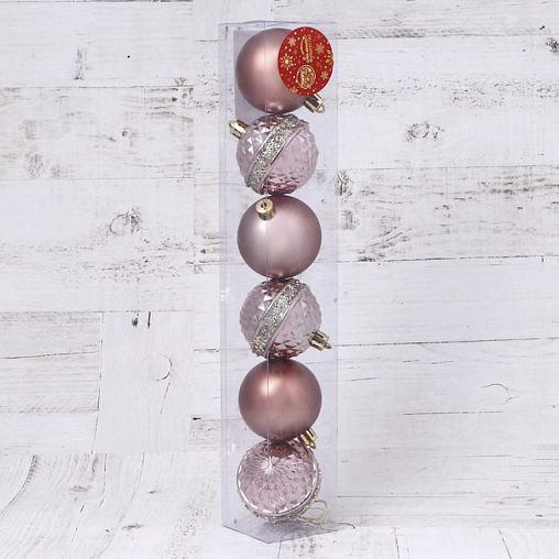Набор елочных шаров Зимнее волшебство Лаурен, d 6 см, 6 шт, микс фото