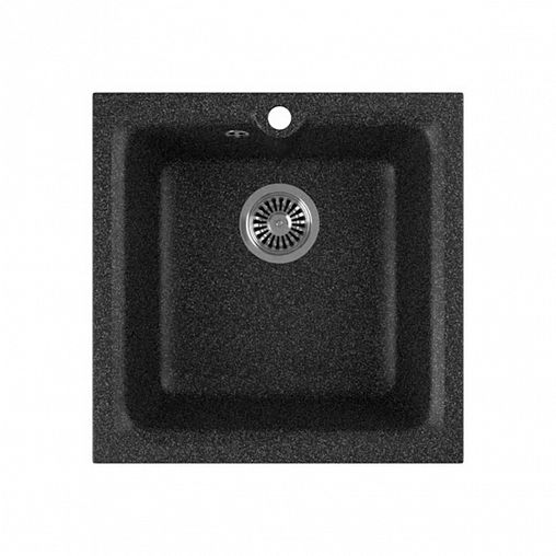Мойка для кухни врезная GreenStone GRS-42-308, из искусственного мрамора, 415 x 415 мм, черная фото