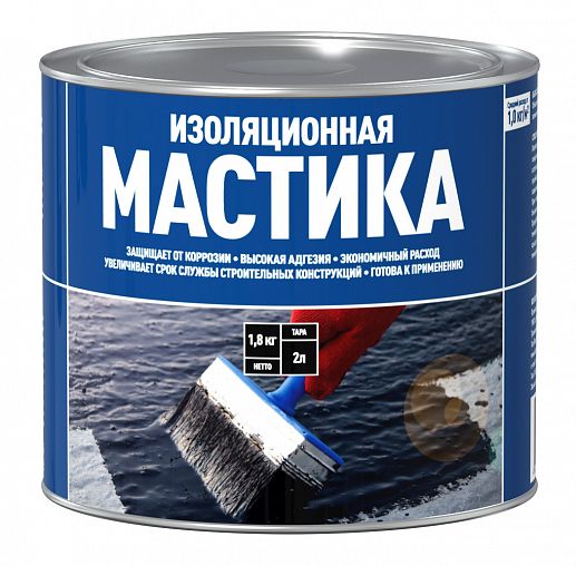 Мастика битумная Старт, изоляционная, черная, 2 л фото