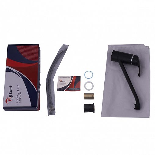 Смеситель для кухни PLStart PL4515-7, черный/хром фото