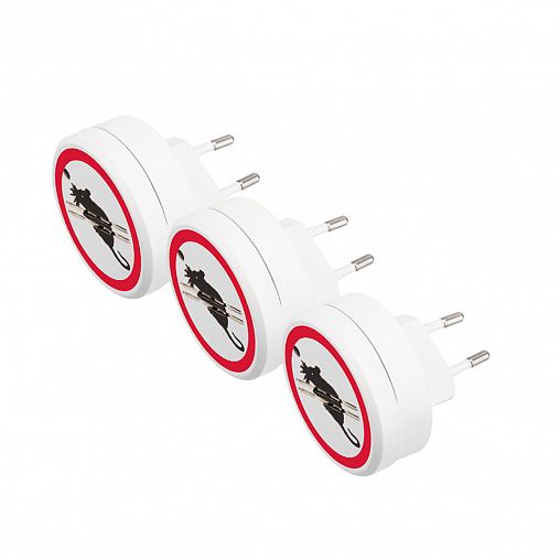 Отпугиватель грызунов Rexant Х3, ультразвуковой, 0,5 Вт, 6 x 6 x 6,3 см, набор 3 шт фото