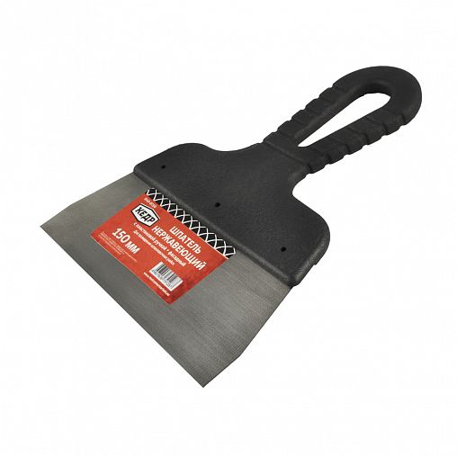 Шпатель фасадный Кедр, нержавеющая сталь, пластиковая ручка, 150 мм фото