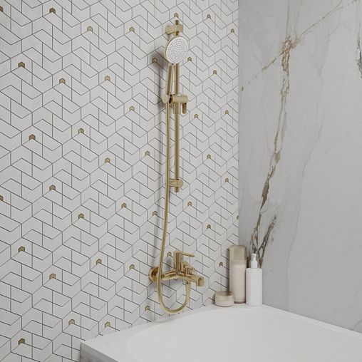 Штанга для душа IDDIS Ray, золото матовое фото