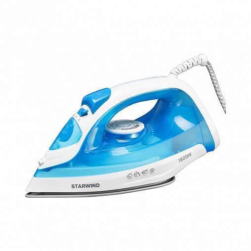 Утюг Starwind SIR2045, 1800 Вт, подошва керамическая, голубой/белый фото