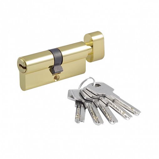 Цилиндровый механизм Нора-М STD AL ЛПВ-70 (35-35), ключ/вертушка, золото фото
