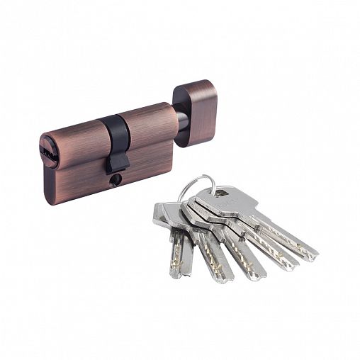 Цилиндровый механизм Нора-М STD Z ЛПВ-60 (30-30), ключ/вертушка, старая медь фото