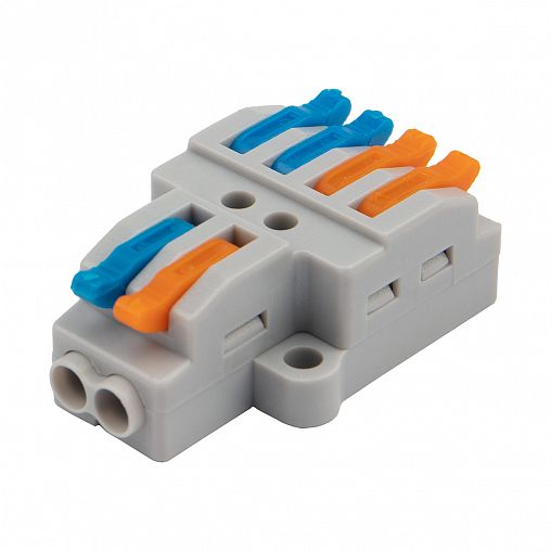 Клемма разветвительная проходная Rexant СМК 2х2, с монтажной площадкой (1 ввод, 2 вывода), 50 шт фото