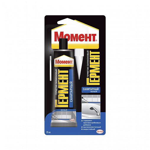 Герметик силиконовый Момент Гермент санитарный, 85 мл, белый фото
