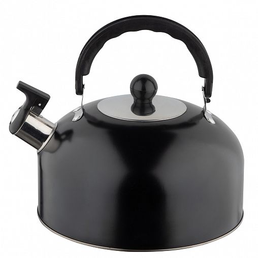Чайник со свистком Casual, нержавеющая сталь, 2,7 л, черный фото
