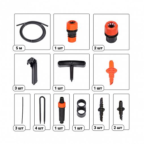 Комплект для дождевого полива Жук, от водопровода, для 1 грядки фото