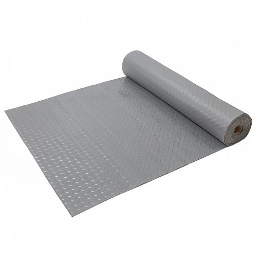 Коврик-дорожка SunStep Рифленый, ПВХ, 0,9 x 12 м, серый фото