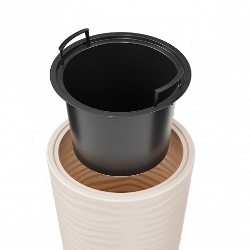 Кашпо напольное Альтернатива Оазис, с внутренним горшком, 43 л, светло-бежевое фото