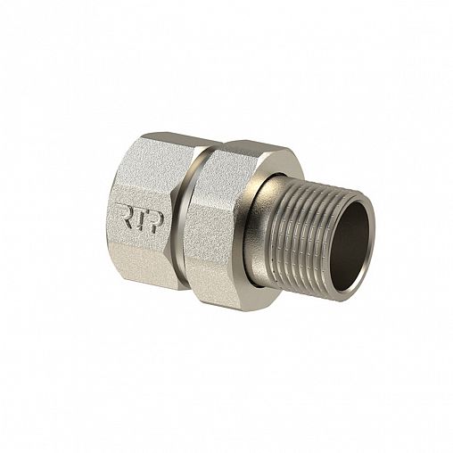 Муфта прямая (американка) латунная РТП, внутренняя-наружная резьба 1/2" фото Муфта прямая (американка) латунная РТП, внутренняя-наружная резьба 1/2" фото