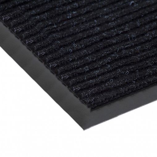 Коврик придверный SunStep Ребристый, влаговпитывающий, 100 x 200 см, черный фото