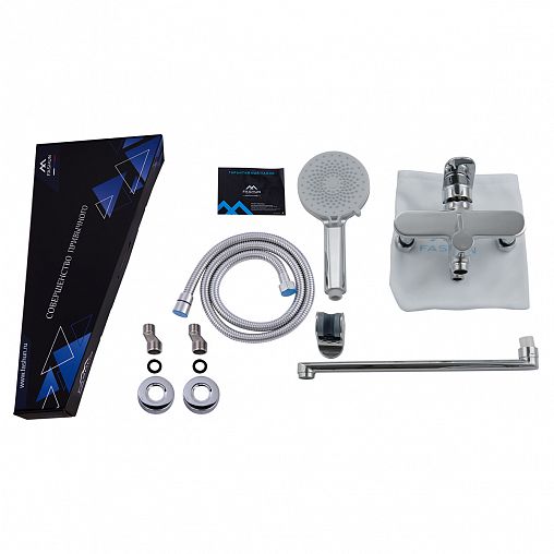 Смеситель для ванны с душем Fashun A2228, с длинным изливом, хром фото