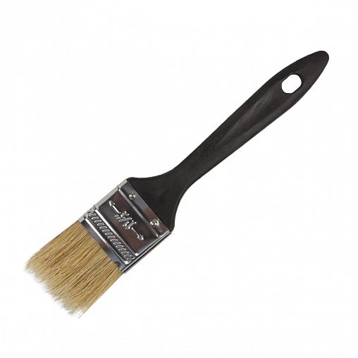 Кисть плоская Krafor №1,5, натуральная щетина, пластиковая ручка, 38 мм фото