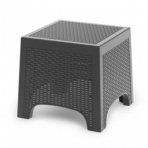 Стол садовый Альтернатива Ротанг Лайт, 43,5 x 43,5 x 39,5 см, графитовый фото