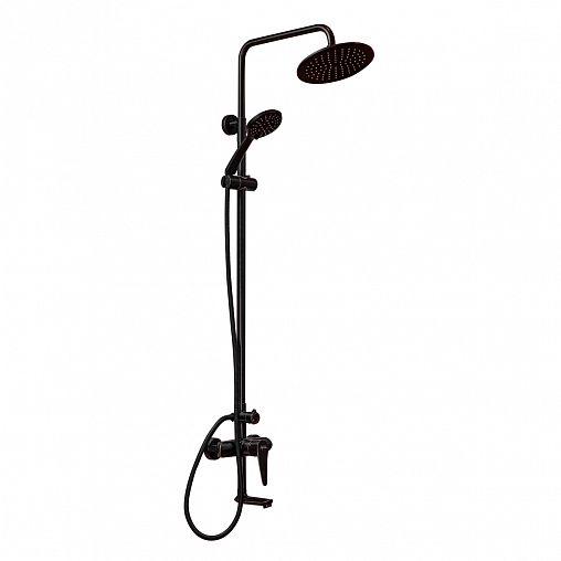Душевая система с тропическим душем Профсан ПСМ-301-8, со смесителем, черная фото