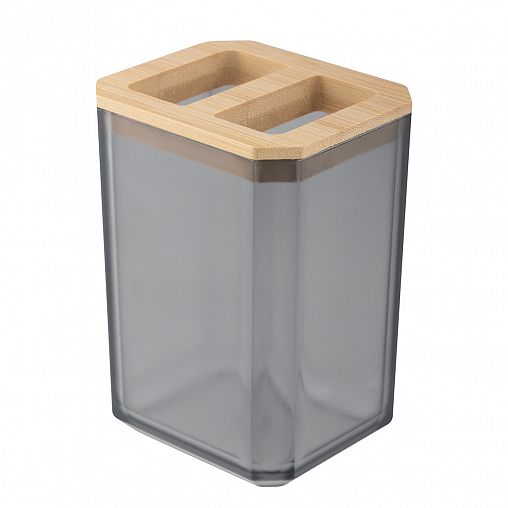 Стакан для зубных щеток Рыжий кот Оникс, с разделителями, серый фото