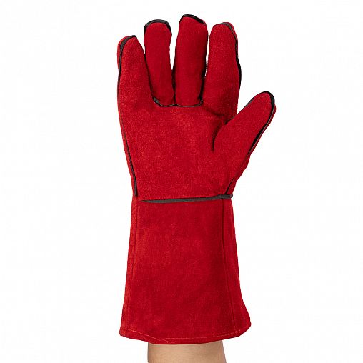 Краги спилковые Трек, размер 10, красные фото