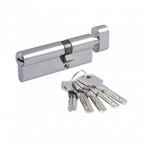 Цилиндровый механизм Нора-М STD Z ЛПВ-90 (55-35В), ключ/вертушка, хром фото