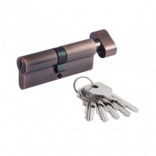 Цилиндровый механизм Нора-М STD Z ЛВ-80 (40-40), ключ/вертушка, старая медь фото