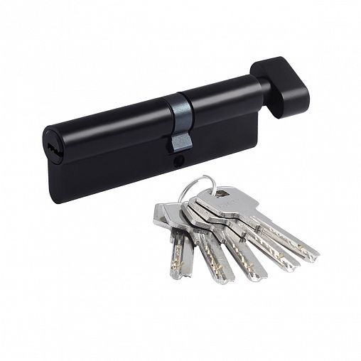 Цилиндровый механизм Нора-М STD Z ЛПВ-110 (60-50В), ключ/вертушка, черный фото