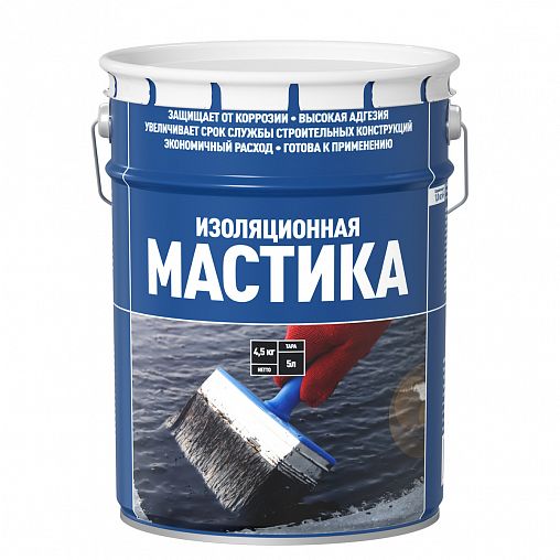 Мастика битумная Старт, изоляционная, черная, 5 л фото