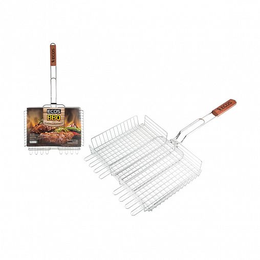 Решетка-гриль Ecos, с деревянной ручкой, 35 х 25 х 6 см фото