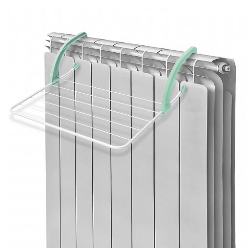 Сушилка для белья на батарею Nika, складная, сушильное полотно 3 м, белая фото