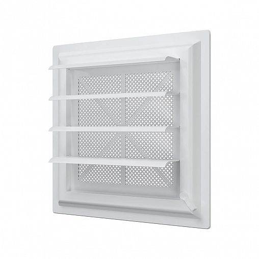 Вентиляционная решетка с сеткой и жалюзи Era Airvent, регулируемая, пластик, 281 x 281 мм фото
