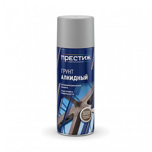 Грунт алкидный аэрозольный Престиж, матовый, 520 мл, серый фото