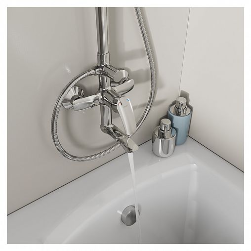 Душевая система с тропическим душем Milardo Rora, со смесителем, глянцевый хром фото