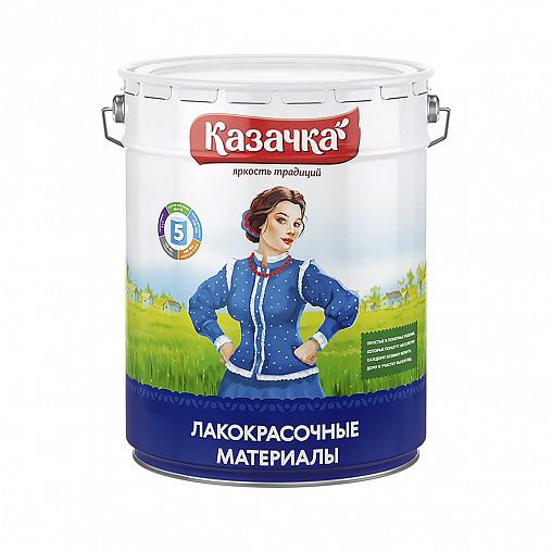Эмаль ПФ-115 алкидная Казачка, глянцевая, 20 кг, зеленая фото