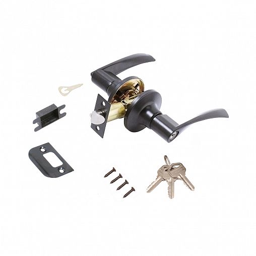 Ручка-защелка Стандарт 8901 ET BL, ключ/фиксатор, черная фото