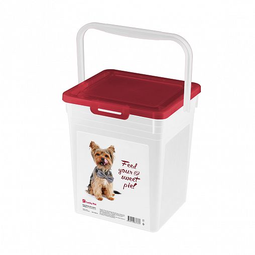 Контейнер для корма Lucky Pet Собаки, 235 x 210 x 252 мм, 8 л, бордовый фото