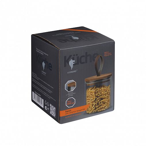 Банка для сыпучих продуктов Leonord Albero di Marmo, стеклянная, 8,5 x 10,5 см, 450 мл фото