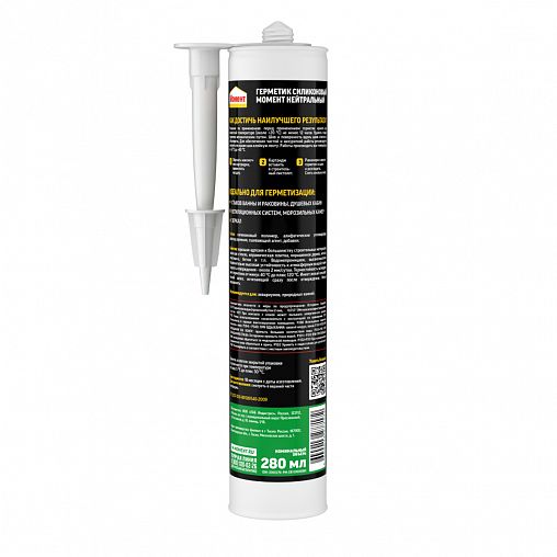 Нейтральный силиконовый герметик Момент 3000278, 280 мл, белый фото